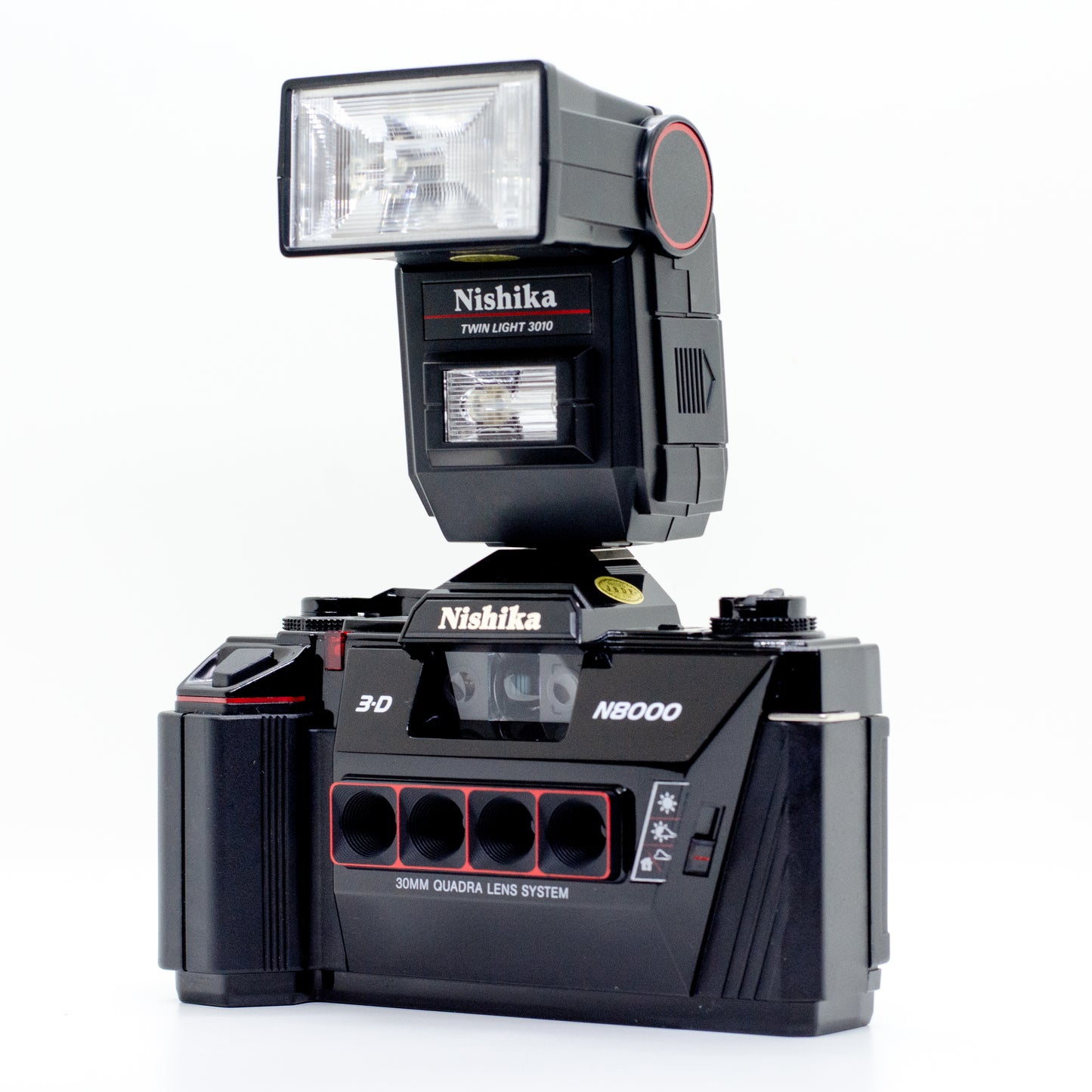 Nishika N8000 3D 35mm Film Camera + Flash  IN ORIGINAL BOX